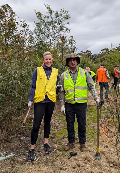 Staff and Aboriginal ranger tree planting