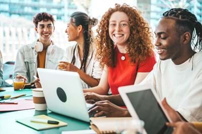 Young adults studying at tafe